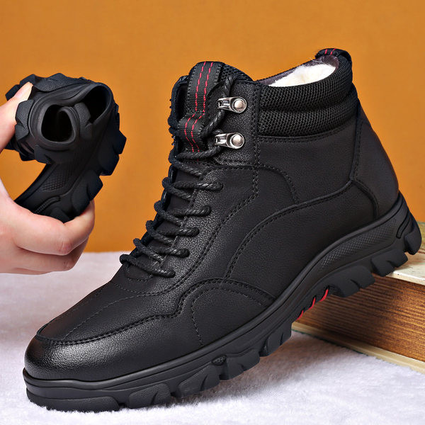 Ανδρικές μπότες για το χειμώνα με απαλή φόδρα στρογγυλεμένο μοντέλο