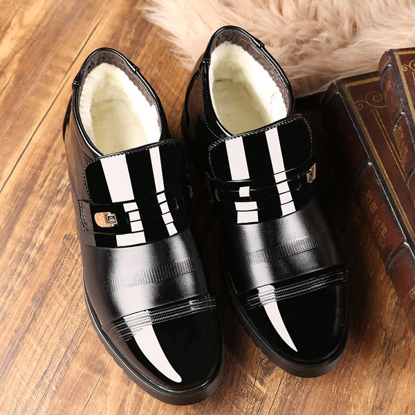 Ανδρικά έκο δερμάτινα παπούτσια με ζεστή φόδρα