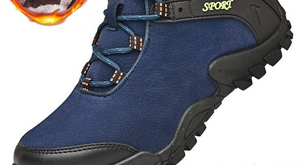 Muške cipele od brušene kože s natpisom i grubim potplatom