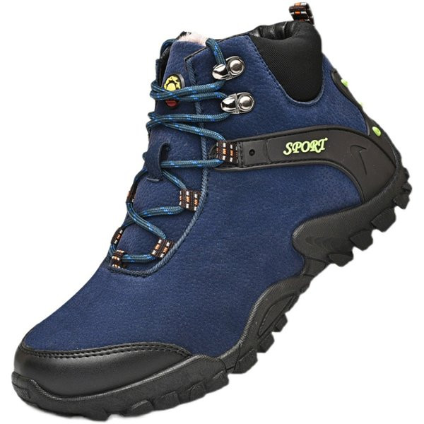 Muške cipele od brušene kože s natpisom i grubim potplatom