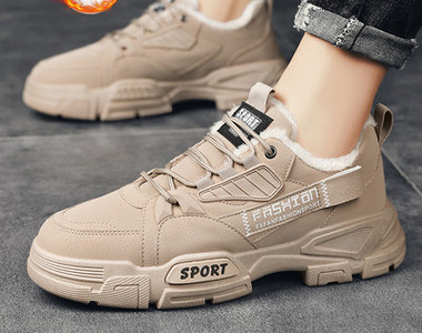 Χειμερινά ανδρικά sneakers με επιγραφή και ζεστή φόδρα