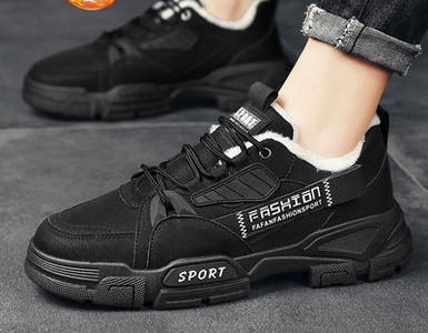 Χειμερινά ανδρικά sneakers με επιγραφή και ζεστή φόδρα