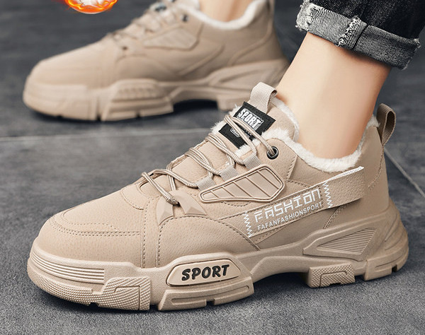 Χειμερινά ανδρικά sneakers με επιγραφή και ζεστή φόδρα