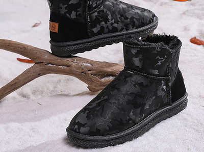 Ανδρικές μπότες casual με μοτίβο παραλλαγής και ζεστή φόδρα