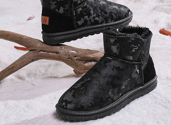 Ανδρικές μπότες casual με μοτίβο παραλλαγής και ζεστή φόδρα