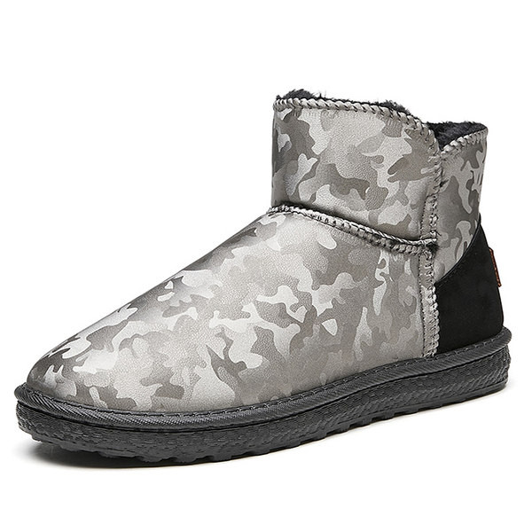 Ανδρικές μπότες casual με μοτίβο παραλλαγής και ζεστή φόδρα