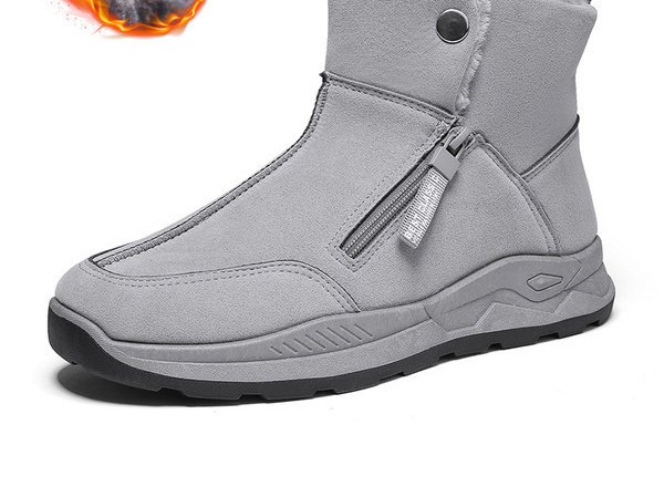 Μοντέρνες χειμερινές μπότες με ζεστή φόδρα - μαύρο και γκρι χρώμα