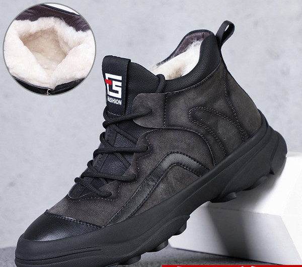 Ανδρικά χειμωνιάτικα παπούτσια με ζεστή φόδρα και τραχιά σόλα