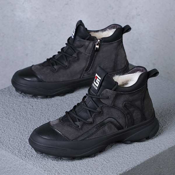 Ανδρικά χειμωνιάτικα παπούτσια με ζεστή φόδρα και τραχιά σόλα