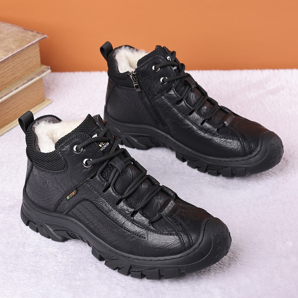 Χειμερινά ζεστά μποτάκια από οικολογικό δέρμα