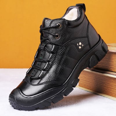 Зимни мъжки обувки с топла подплата и груба подметка