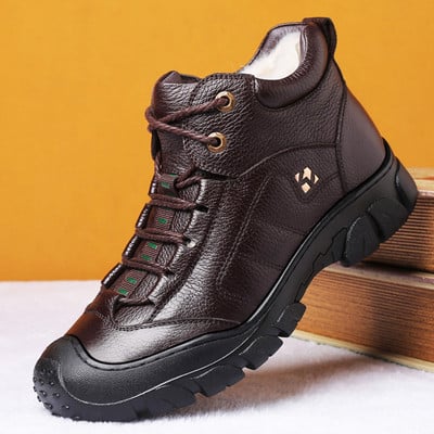 Зимни мъжки обувки с топла подплата и груба подметка
