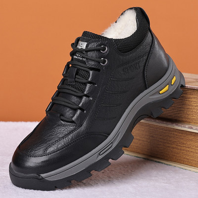 Χειμερινά παπούτσια από συνθετικό δέρμα με ζεστή φόδρα για άνδρες