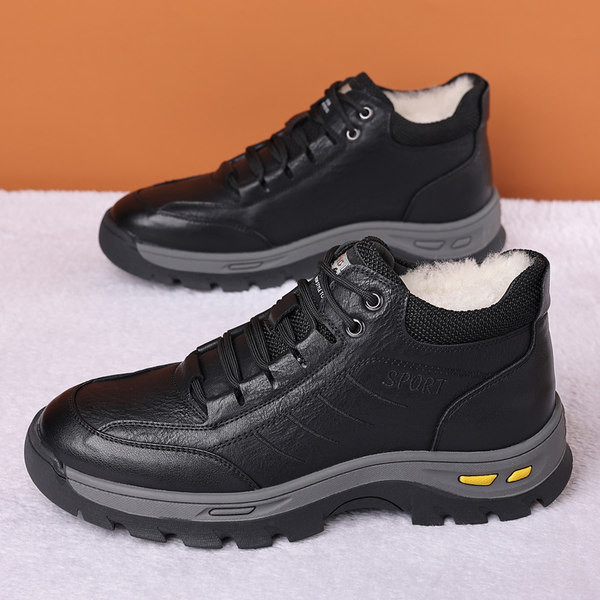 Χειμερινά παπούτσια από συνθετικό δέρμα με ζεστή φόδρα για άνδρες