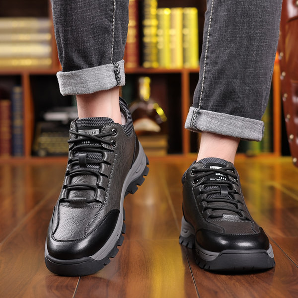 Χειμερινά παπούτσια από συνθετικό δέρμα με ζεστή φόδρα για άνδρες