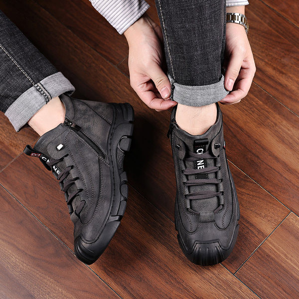 Ανδρικές χειμερινές έκο δερμάτινες μπότες από οικολογικό δέρμα