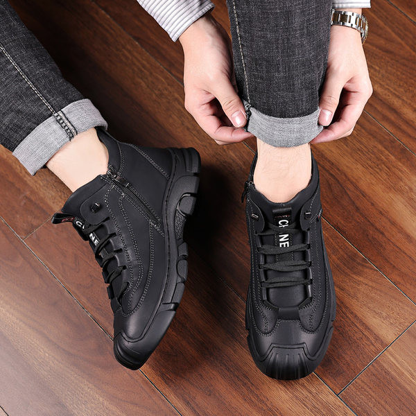 Ανδρικές χειμερινές έκο δερμάτινες μπότες από οικολογικό δέρμα