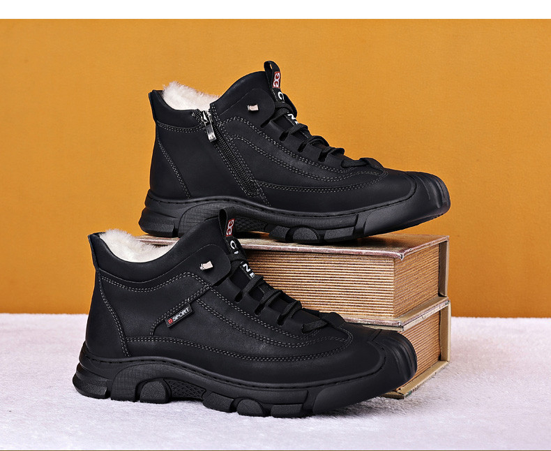 Ανδρικές χειμερινές έκο δερμάτινες μπότες από οικολογικό δέρμα
