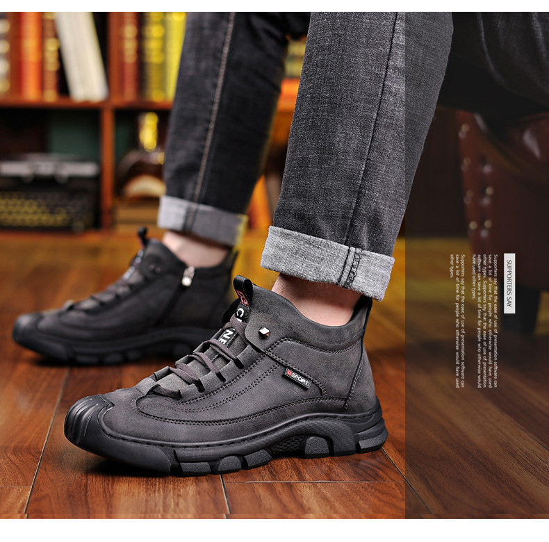 Ανδρικές χειμερινές έκο δερμάτινες μπότες από οικολογικό δέρμα