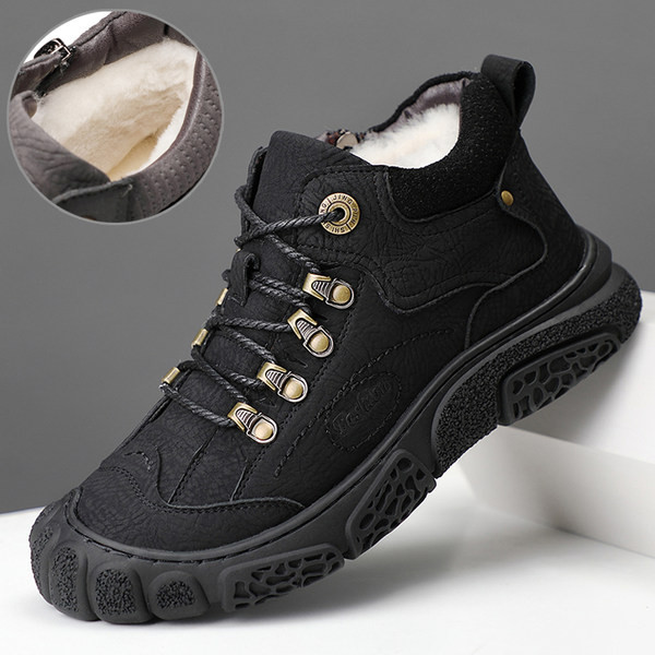 Muške zimske cipele od eko kože sa vezicama i postavom