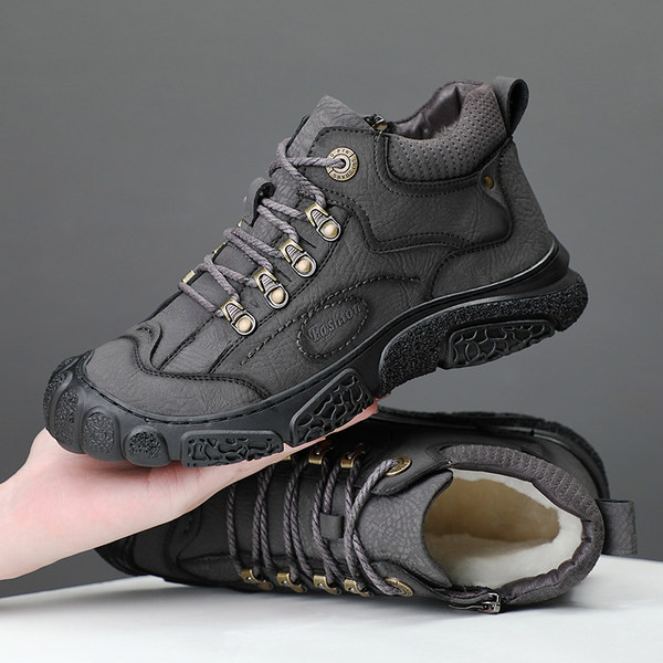 Muške zimske cipele od eko kože sa vezicama i postavom