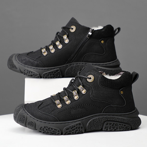 Muške zimske cipele od eko kože sa vezicama i postavom