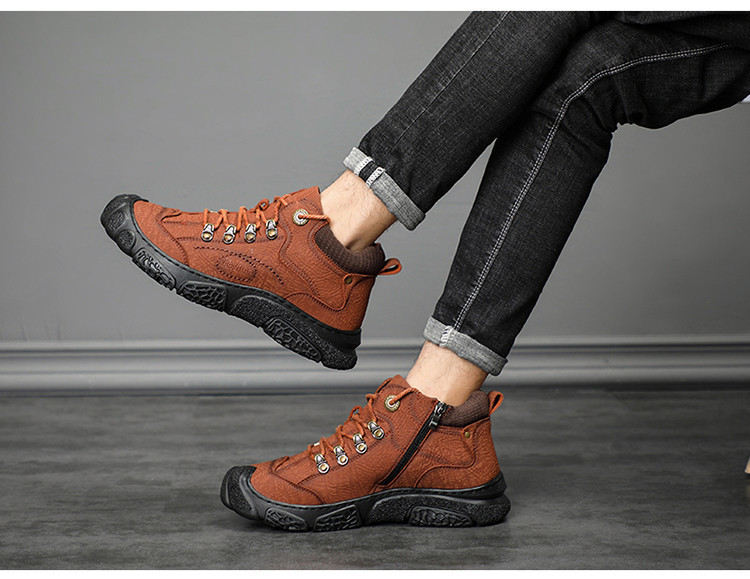 Muške zimske cipele od eko kože sa vezicama i postavom