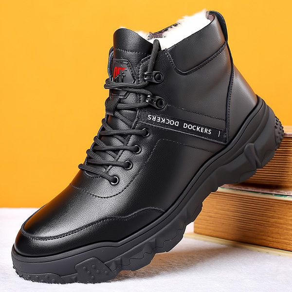 Muške zimske čizme od eko kože - crne boje