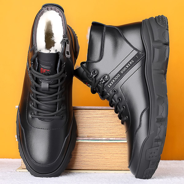 Muške zimske čizme od eko kože - crne boje