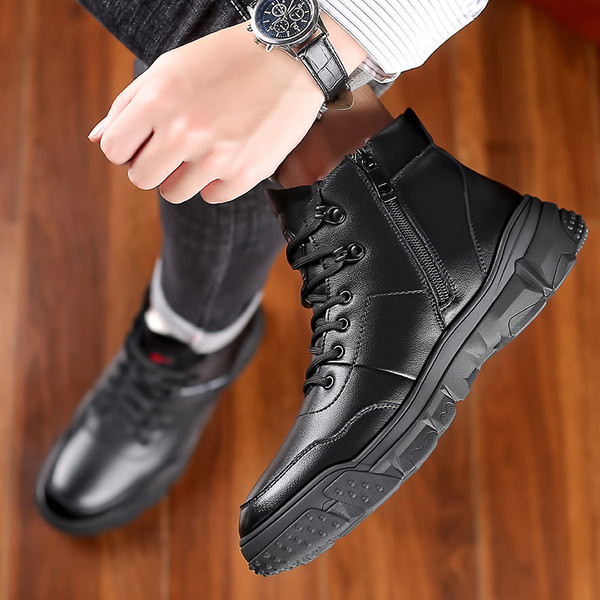 Muške zimske čizme od eko kože - crne boje