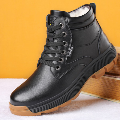 Ζεστές ανδρικές μπότες από οικολογικό δέρμα