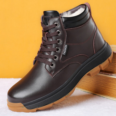 Ζεστές ανδρικές μπότες από οικολογικό δέρμα