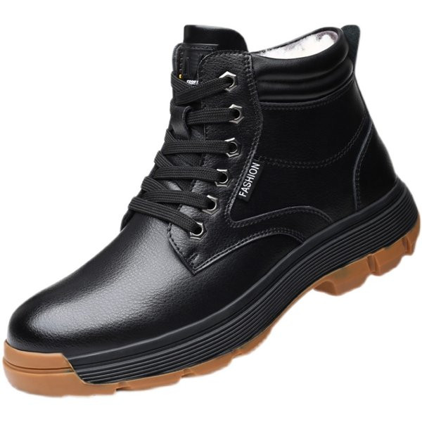 Ζεστές ανδρικές μπότες από οικολογικό δέρμα