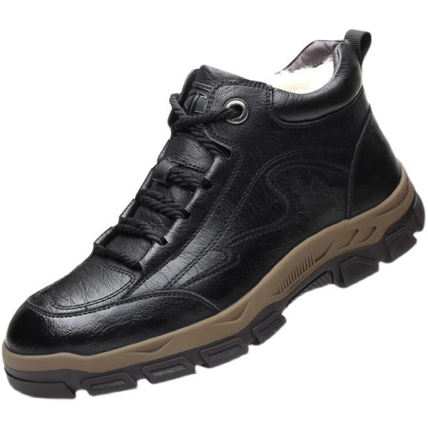 Ανδρικά μποτάκια με ζεστή φόδρα με κορδόνια