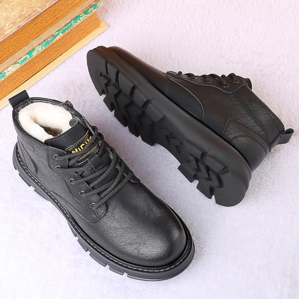 Muške zimske cipele s baršunastom podstavom i vezicama