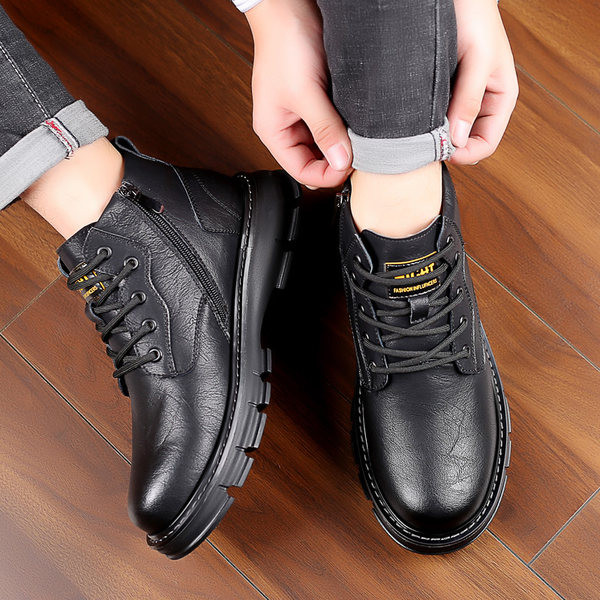 Muške zimske cipele s baršunastom podstavom i vezicama