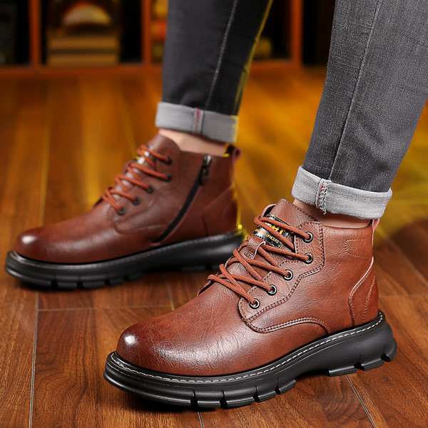 Muške zimske cipele s baršunastom podstavom i vezicama