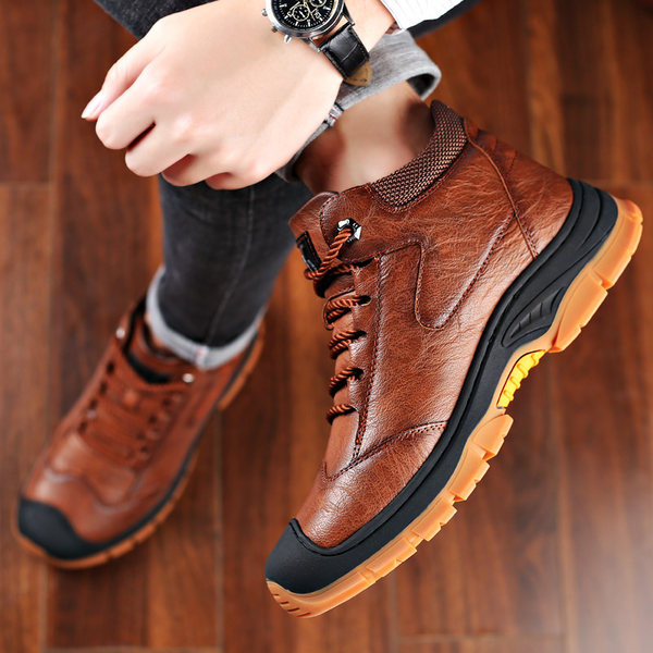 Ανδρικά αντιολισθητικά χειμωνιάτικα μποτάκια με κορδόνια