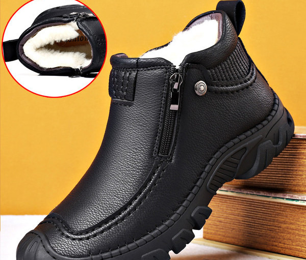 Ανδρικές μπότες με τραχιά σόλα - τεχνητό δέρμα