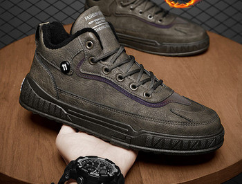 Нов модел мъжки кожени обувки с връзки в черен и кафяв цвят