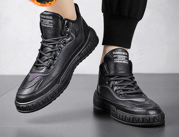 Нов модел мъжки кожени обувки с връзки в черен и кафяв цвят