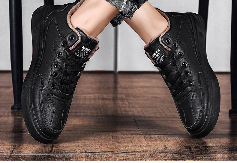 Ανδρικά χειμερινά παπούτσια από οικολογικό δέρμα με μαλακή φόδρα