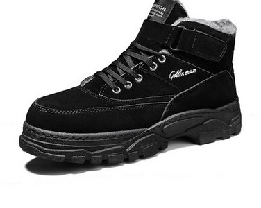 Ανδρικές χειμερινές μπότες με στερέωση velcro και επιγραφή