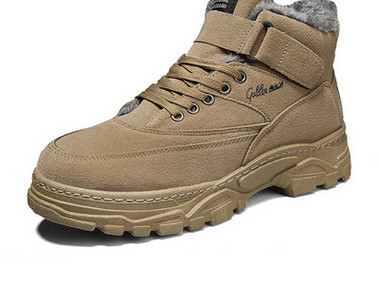 Ανδρικές χειμερινές μπότες με στερέωση velcro και επιγραφή