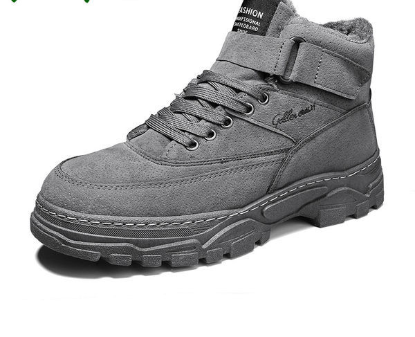 Ανδρικές χειμερινές μπότες με στερέωση velcro και επιγραφή