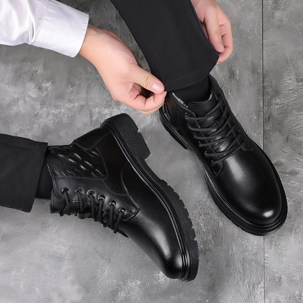 Ανδρικά μαύρα μποτάκια χειμώνα - μαύρο χρώμα