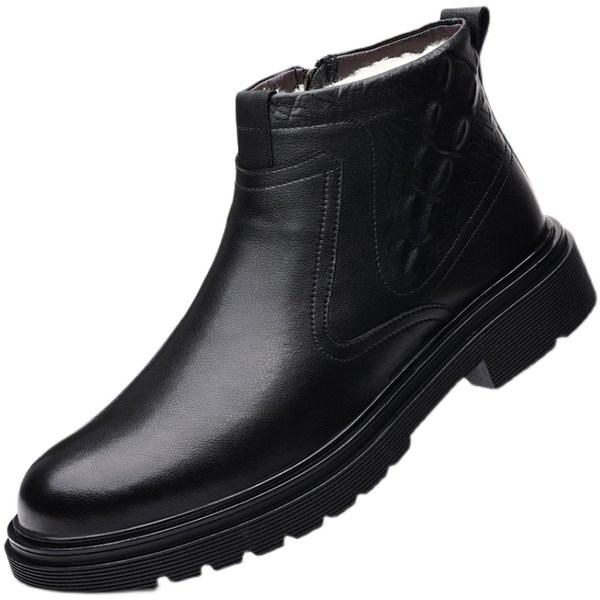 Ανδρικά μαύρα μποτάκια χειμώνα - μαύρο χρώμα