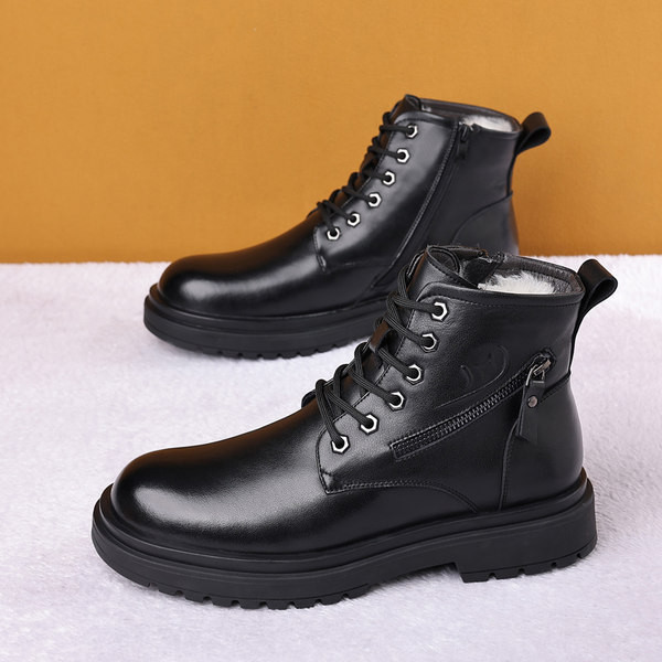 Ανδρικά καθημερινά χειμερινά παπούτσια από οικολογικό δέρμα με φερμουάρ