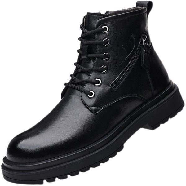 Ανδρικά καθημερινά χειμερινά παπούτσια από οικολογικό δέρμα με φερμουάρ