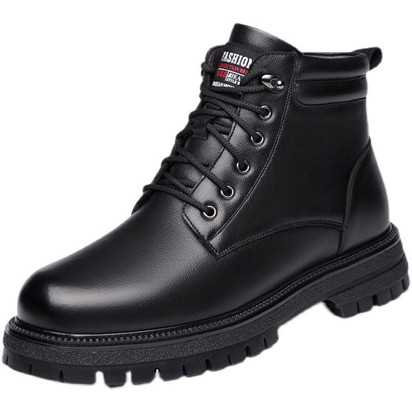 Muške kožne čizme s vezicama i podstavom od mekanog baršuna